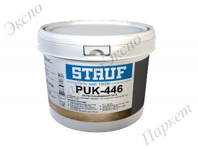 Клей для паркета PUK-446 P, упаковка 8.9 кг. (8.01+0.89), Двухкомпонентный универсальный твёрдоэластичный полиуретановый клей, без содеожания эпоксидных смол.