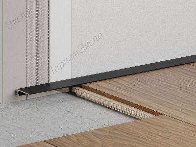 Плинтус Микро плинтус Ликорн Алюминий Микро плинтус лайн чёрный  С-05.25.3