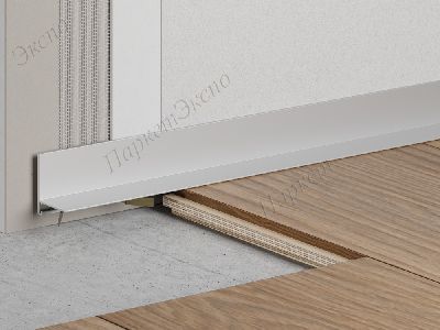 Плинтус Микро плинтус Ликорн Алюминий Микро плинтус Лайн Ликорн С-05.25.2 L-образный серебристый