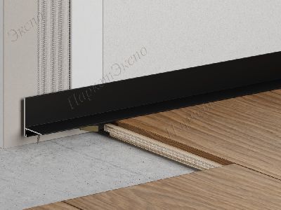Плинтус Микро плинтус Ликорн Алюминий Микро плинтус Лайн Ликорн С-05.25.3 L-образный чёрный